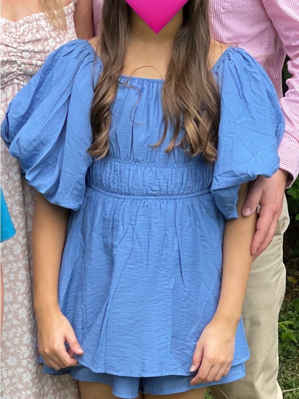 Altar’d State Blue puff sleeve romper